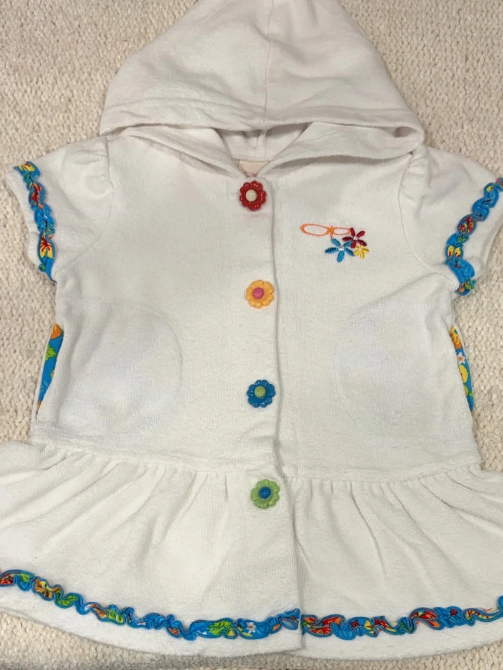 VTG 1990s Terry Cloth Hooded Swim Coverup